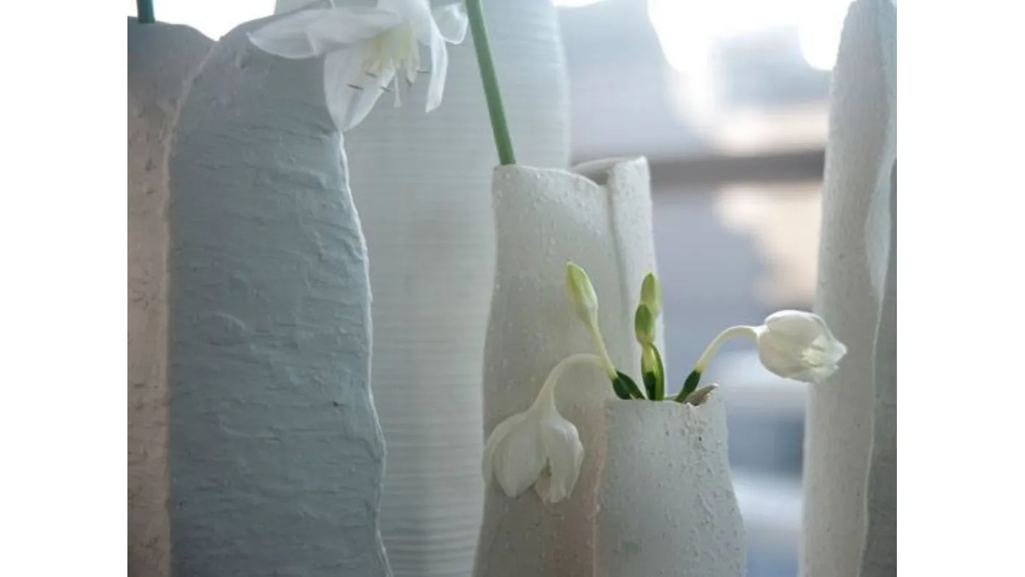 vaso fiori bianco grezzo