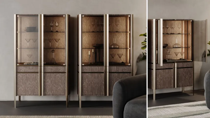 Euphoria - Nuance: vetrina in legno con illuminazione integrata