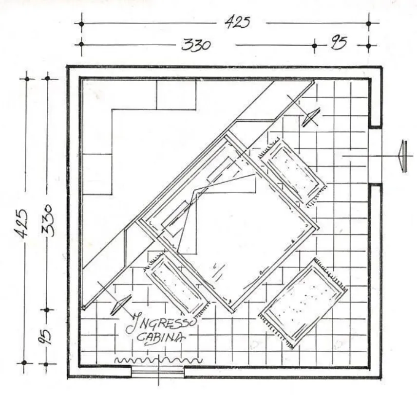 Progetto cabina angolare