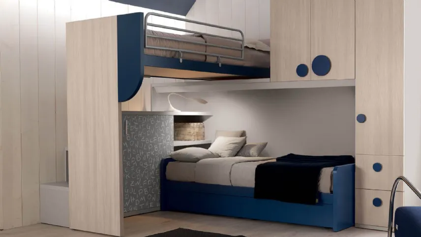 Cameretta con letto a soppalco composizione E020 - Doimo Cityline