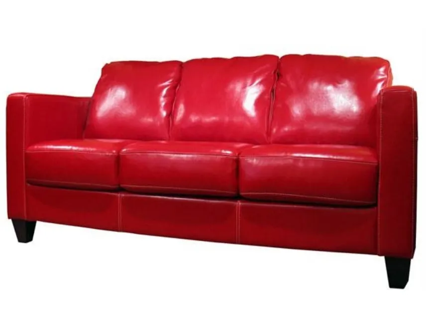 divano in pelle rigenerata rossa