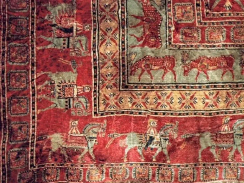 Particolare antico tappeto Pazyryk