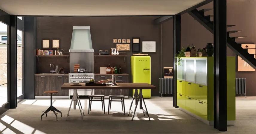 Cucina open space Ice industrial edition di Febal