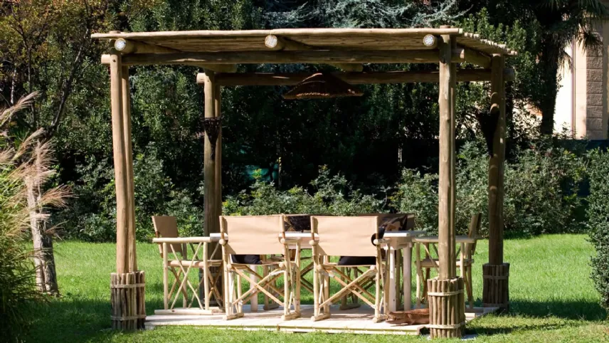 Gazebo quadrato in Eucalyptus grandis di Africa Style