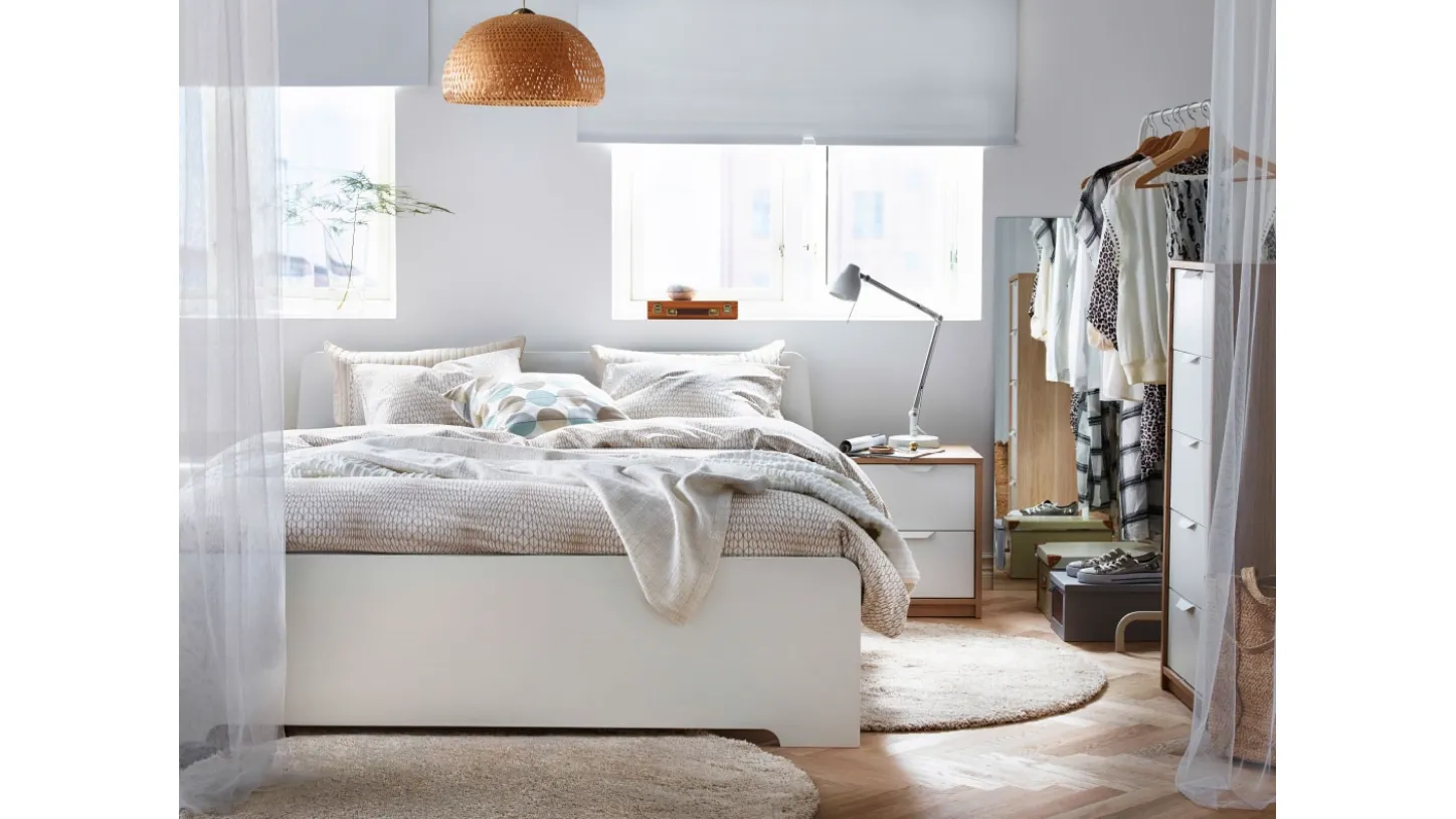 camera da letto con tessuti Ikea