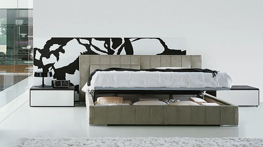 Letto matrimoniale con contenitore Hight Wave di Molteni & C.