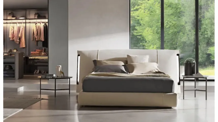 Letto matrimoniale con contenitore Amal di Flou