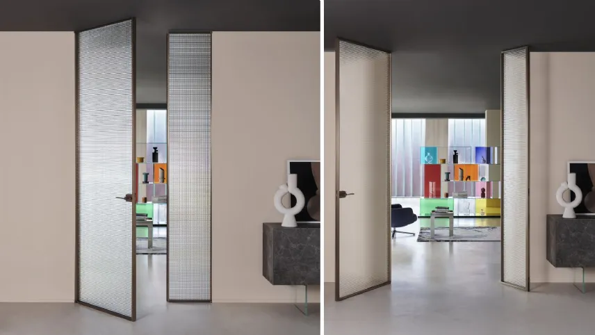 Sherazade Double Swing Plain di Glas Italia: versione raso muro