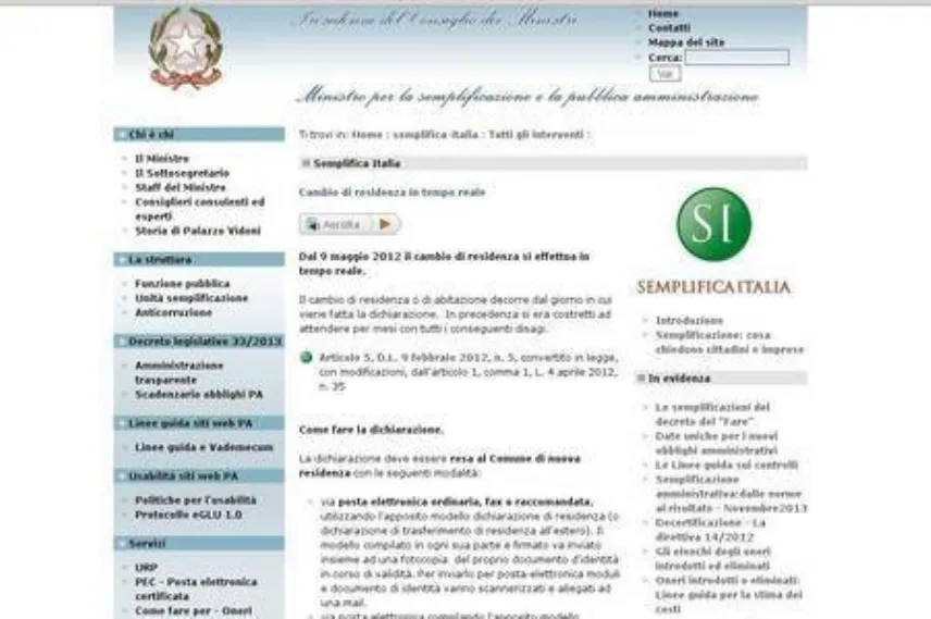 Sito dove scaricare i moduli per il cambio residenza