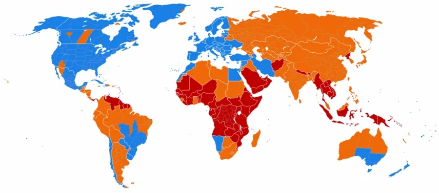 Distribuzione nel mondo dell’ora legale