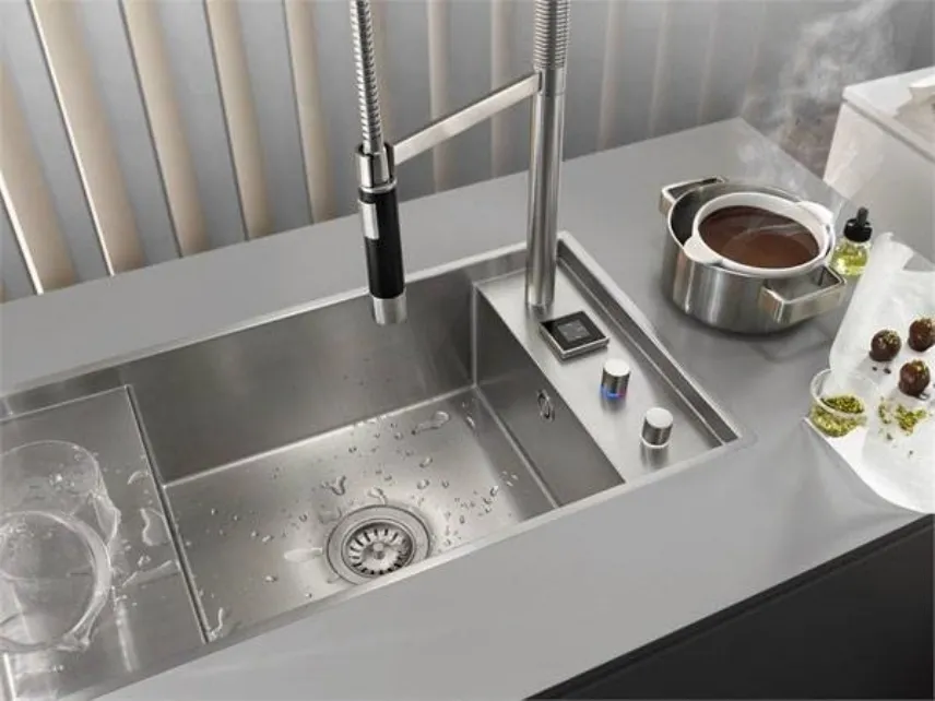 Sistema integrato miscelatore-lavello da cucina, eUnit Kitchen, Dornbracht