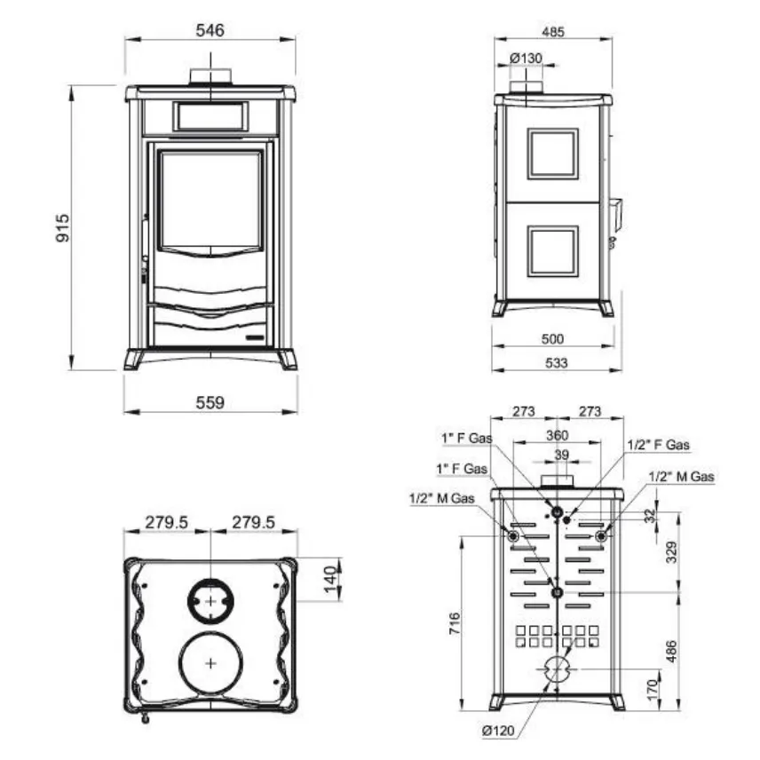 Schema stufa Extraflame