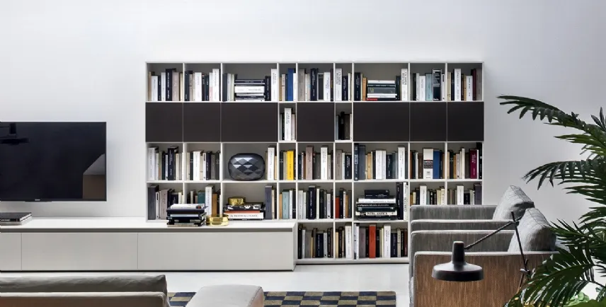 Esempio soggiorni moderni con libreria